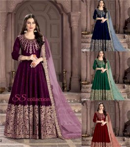 ইন্ডিয়ান পার্টি ড্রেস কালেকশন  এমব্রয়ডারি ওয়েটলেস পার্টি ড্রেস 