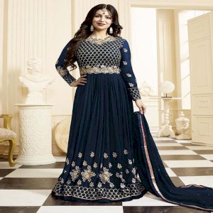Ayesha takia blue partywear anarkali suit