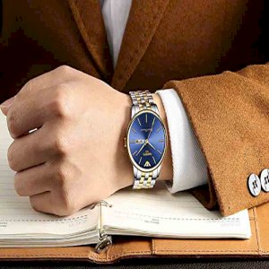 NIBOSI Mens Analogue Quartz Watch with Stainess Steel Strap-4055