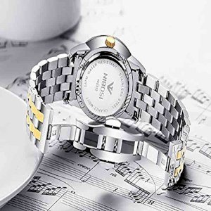 NIBOSI Mens Analogue Quartz Watch with Stainess Steel Strap-4055