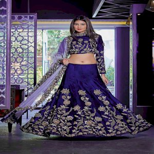 Zeros Bangladesh Embroidered Dhupian silk Party Lehenga Choli-4620