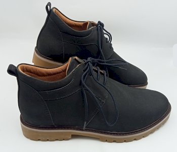 100% Leather High Top Boots Flat For Men