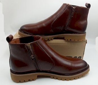 100% Leather High Top Boots Flat For Men