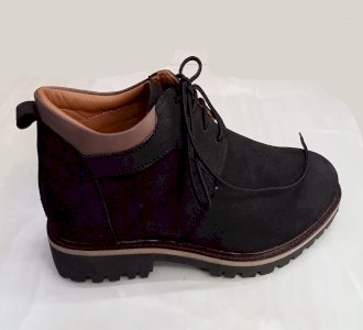 100% Leather High Top Boots Flat For Men