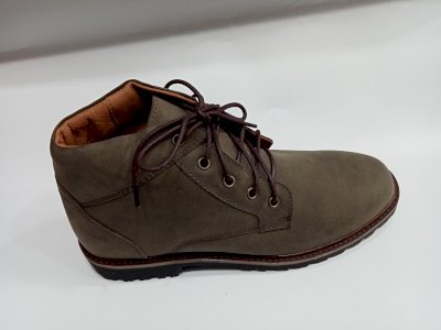 100% Leather High Top Boots Flat For Men