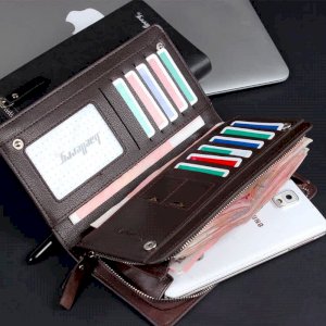 Wallets Top Quality Male Clutch Phone Bag Leather Men Big Capacity Wallet Men Purse Zipper Coin Pocket