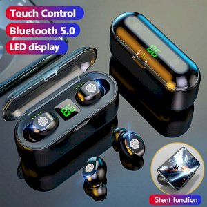 Wireless Bluetooth Headphone Touch & Digital LED Display With 2000mAh Power Bank Headset With Microphone.. FREE Oraimo Headphone