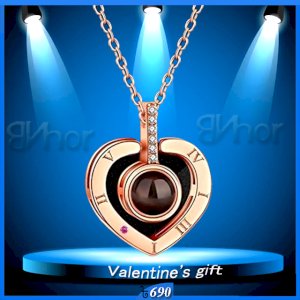 100 I Love You Language Projection Pendant Necklace Romantic Touching Gift