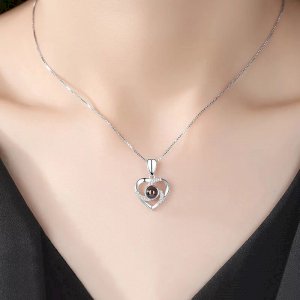 I Love You 100 Languages Loving Memory Pendant Necklace for Women