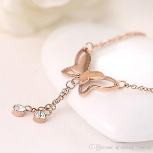 Butterfly Anklet Rose Gold