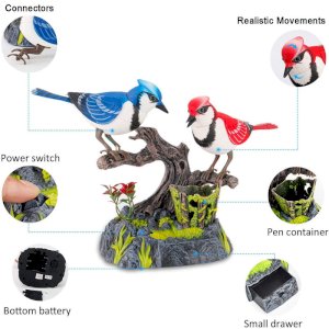 Music Magic Singing & Chirping Birds Realistic Sounds and Movements Blue Electronic Pet