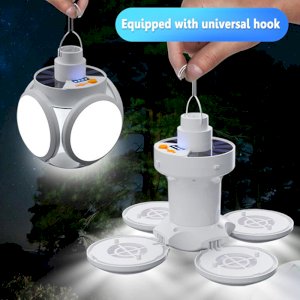 Solar DC Rechargeable Foldable Emergency Light Outdoor Waterproof Camping Lantern