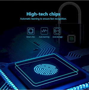 Fingerprint Padlock, Keyless Smart Lock Thumbprint Padlock Portable Security Locker for Door,Bicycle,Scooter,Tool Box