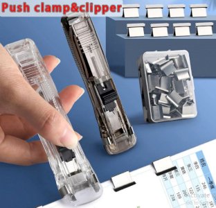 1pcs Portable Metal Clip 58 pcs clamp Stapler 