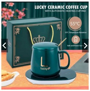 SS Gift Cup 55 Degree Electronic Smart Intelligent Ceramic Mug Warmer Constant Temperature