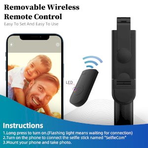 Selfie Stick Tripod LED Remote Wireless Stand Phone Holder