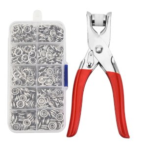 100pcs/set Metal Snaps Buttons With Fastener Pliers Press Tool Kit Perfect For Diy Crafts Clothes Hats And Sewing