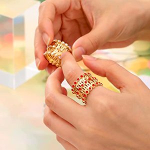 Folding 2-in-1 Bracelet Adjustable Finger Rings for Women 