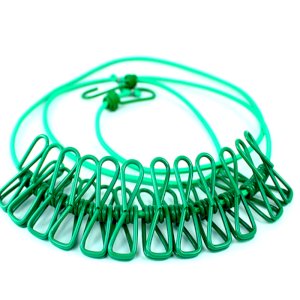 180cm 12 Clips Multifunction Drying Rack Clothes Line with Cloth Hangers Steel Clothes Line Pegs Portable Travel Clothesline