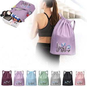 Wovilon Storage Trunk Storage Bags Foldable Drawstring Large Capacity Embroidered Backpack, Drawstring Backpack For Women Travel Backpack