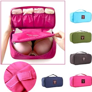 Women Travel Bra Underwear Lingerie Organizer Bag Cosmetic Makeup Toiletry Bag Waterproof Wash Storage Case Bag-Assorted
