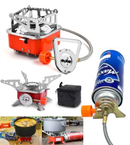 Safe and Foldable Camping Cart Stove for Camping and Outdoors with Free Gas Can