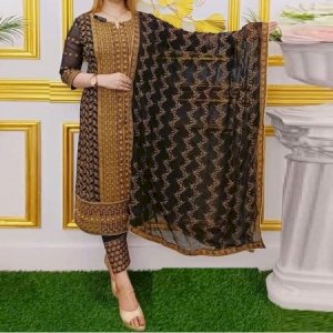 Weightless Black Georgette Heavy Embroidered Salwar Kameez