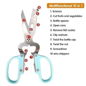 10-in-1 Multi-purpose Stainless Steel Kitchen Scissors