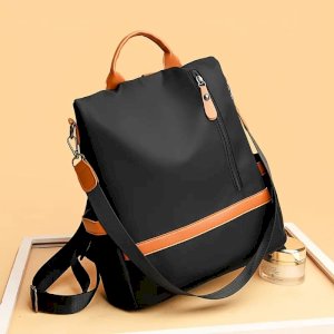  Women Nylon Zipper Backpack Multi-pocket Large Capacity Bag
